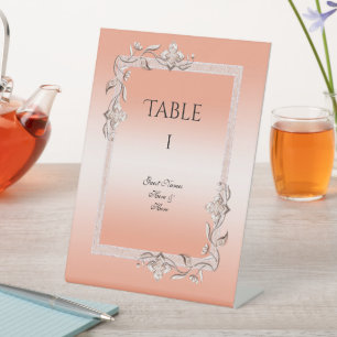 Coral Gem & Glitter 35th Wedding Anniversary Pede Pedestal Sign