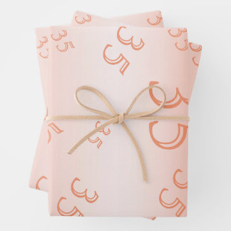 Coral Gem & Glitter 35th Wedding Anniversary Wrapping Paper Sheet