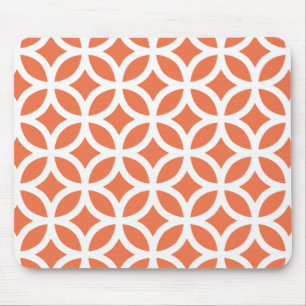 Coral Geometric Mouse Mat