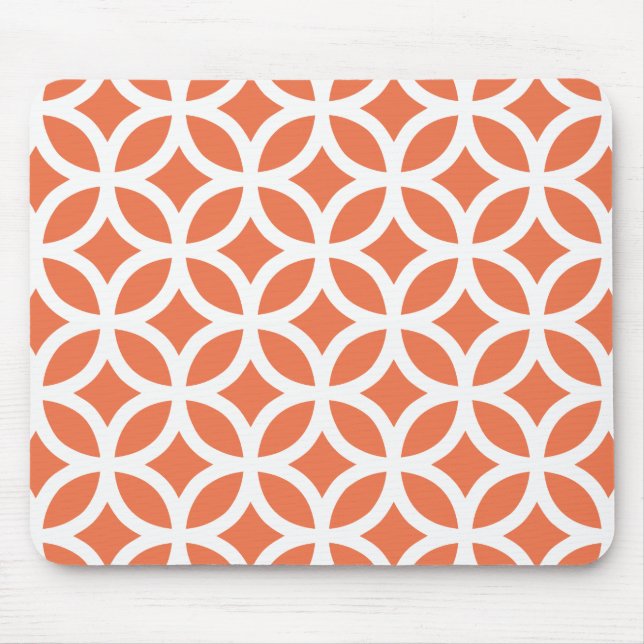 Coral Geometric Mouse Mat (Front)