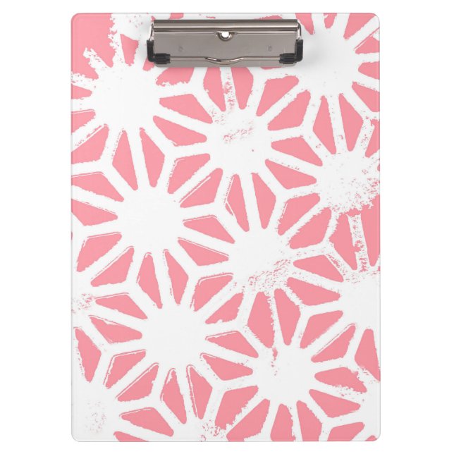 Coral geometric pattern clipboard (Front)