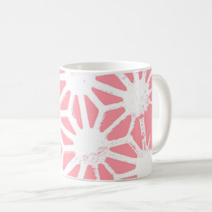 Coral geometric pattern coffee mug