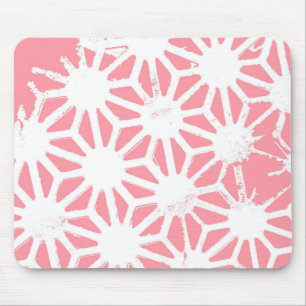 Coral geometric pattern mouse mat
