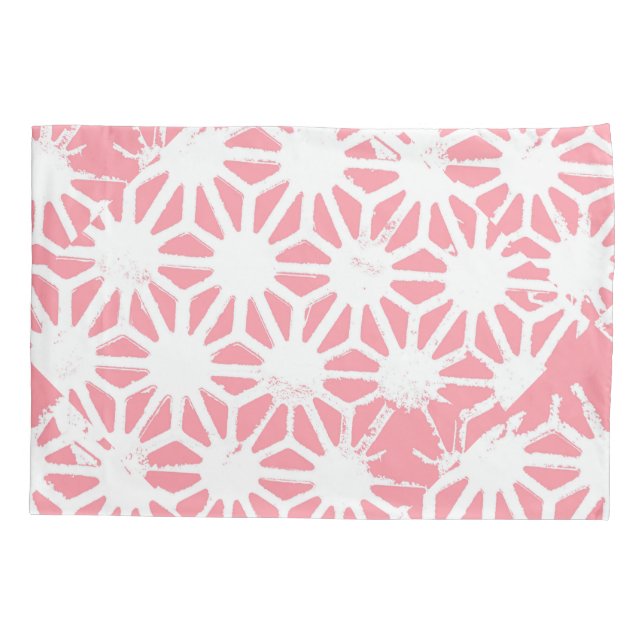 Coral geometric pattern pillowcase (Back)
