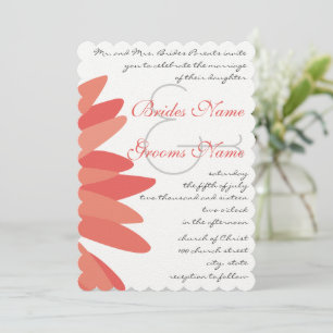 Coral Gerber Daisy Wedding Invitation