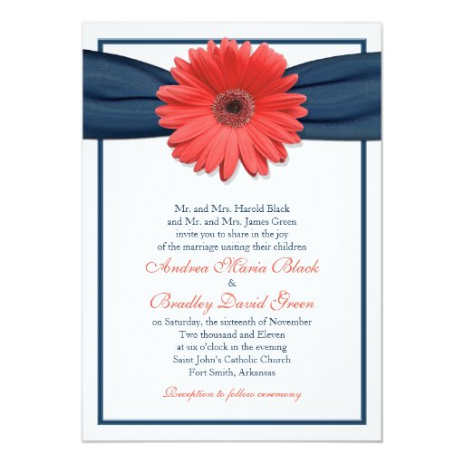 Gerbera Daisy Wedding Invitations 1