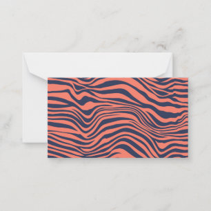 Coral Glamourous Tiger Stripes Animal Print Card