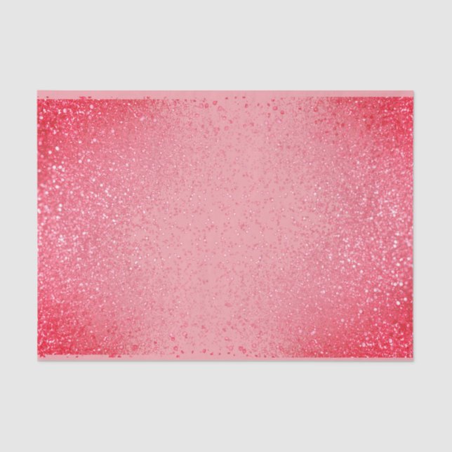 Coral Glitter on Ombre Coral Background  Tissue Paper (Front)
