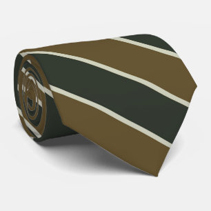 Coral Glow, Dark Chocolate And Pale Yellow Stripes Tie