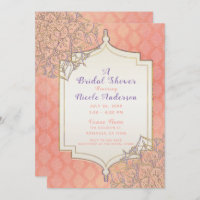Coral Gold Lavender Moroccan Arabian Bridal Shower