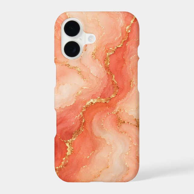 Coral Gold Marble River Abstract (Back)