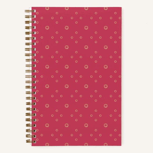 Coral | Golden Zinnia Sun Notebook (Front)
