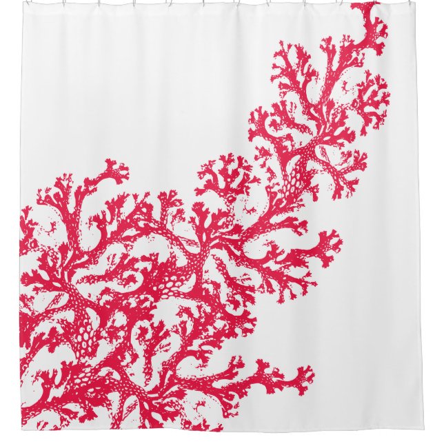 Coral Graphic Shower Curtain (Front)