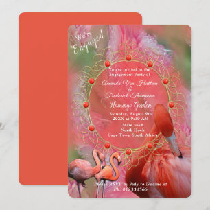 Coral, Grass & Peony-pink Blooms Invitation