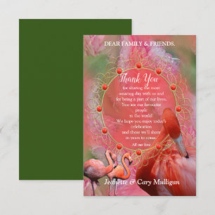 Coral, Grass & Peony-pink Blooms RSVP Card