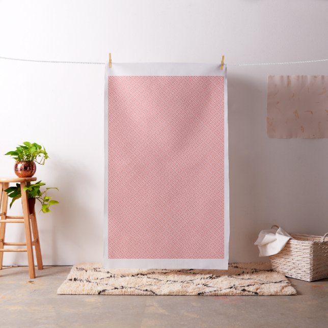 Coral Greek Key Pattern Fabric (In Situ)
