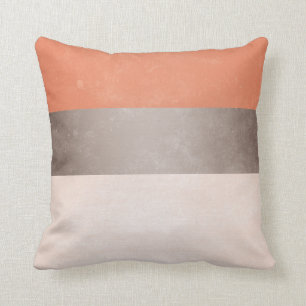 Coral Grey Broad Stripes Cushion