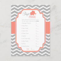 Coral Grey Chevron Elephant Perfect Price Game