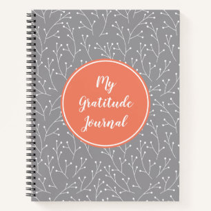 Coral & Grey Custom Gratitude Journal