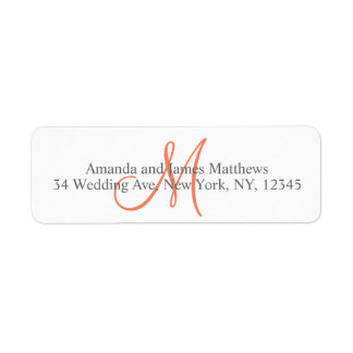 Coral Grey Monogram for Weddings