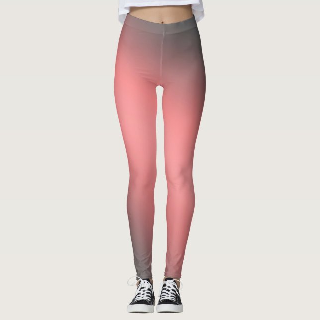 Coral grey moonlight ombre effect  leggings (Front)