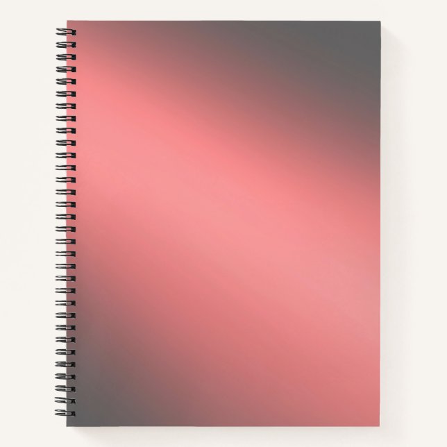 Coral & Grey  moonlight ombre effect  Notebook (Front)