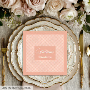 Coral Grey Napkins Personalised Classic Tableware