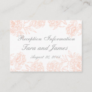 Coral Grey Vintage Wedding Reception Insert Card