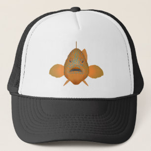 Coral Grouper - Fish Head Trucker Hat