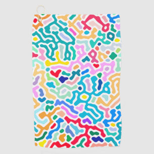 Coral - happy colourful golf towel