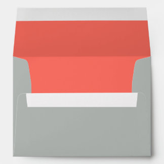 Coral Heart Wedding Envelope