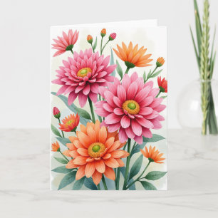 Coral Hues Birthday Card