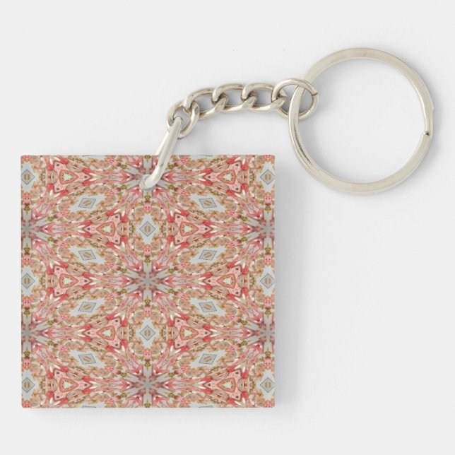 Coral Kaleidoscope Key Ring (Back)