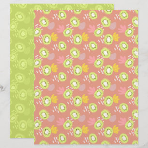 Coral Kiwi Scrapbook Paper