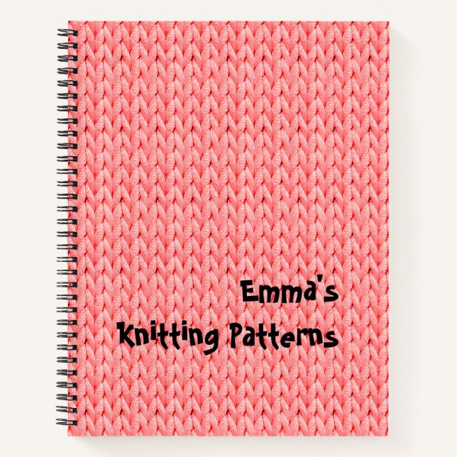 Coral Knitted Texture Spiral Notebook (Front)