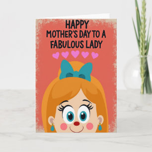 Coral Lady Mothers Day Card