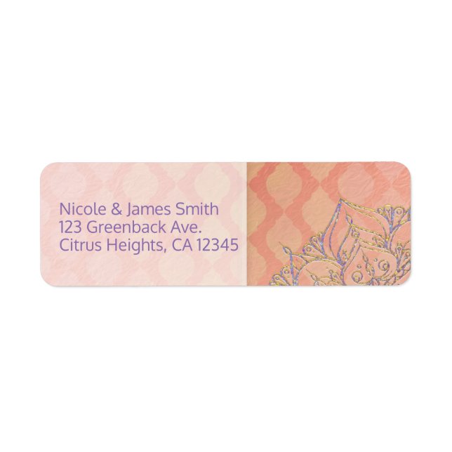 Coral Lavender Gold Moroccan Glam Indian Wedding (Front)