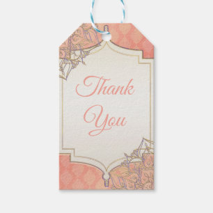 Coral Lavender Gold Moroccan Glam Wedding Favour Gift Tags