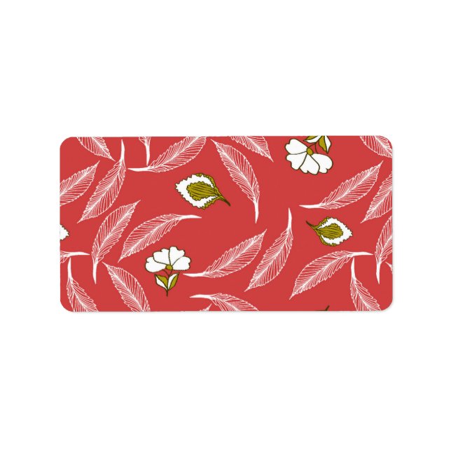 Coral Leaf Drift Throw Blanket Label (Front)