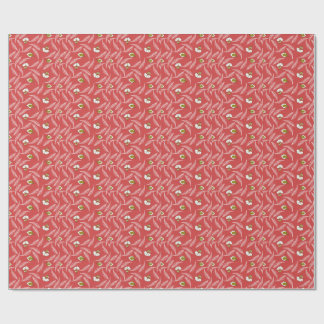 Coral Leaf Drift Throw Blanket Wrapping Paper