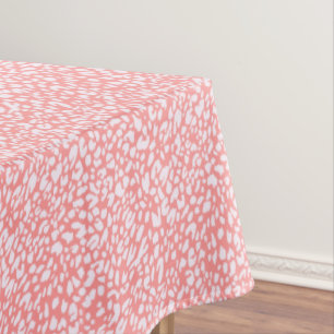 Coral Leopard Print Pattern Tablecloth
