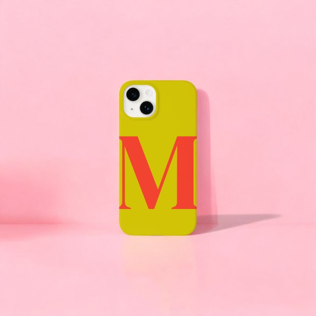 Coral Lime Iniatial Personalised Monogram  Case-Mate iPhone Case (Creator Uploaded)