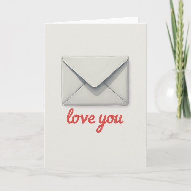 Coral Love You Classic Card (Front)