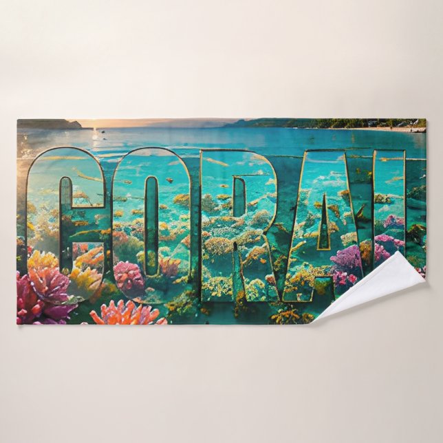 Coral Luxury Ocean Editorial Bath Towel (Bath Towel)