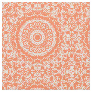 Coral Mandala Geometric Pattern Fabric