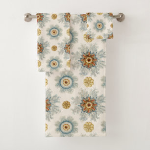 Coral Mandala Pattern Bath Towel Set