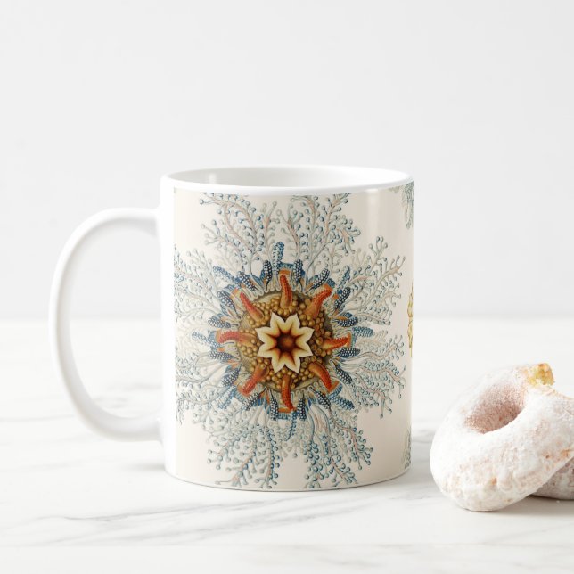 Coral Mandala Pattern Coffee Mug (With Donut)
