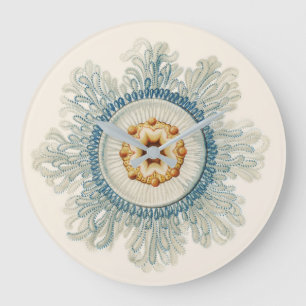 Coral Mandala Pattern Large Clock