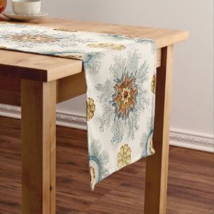 Coral Mandala Pattern Short Table Runner