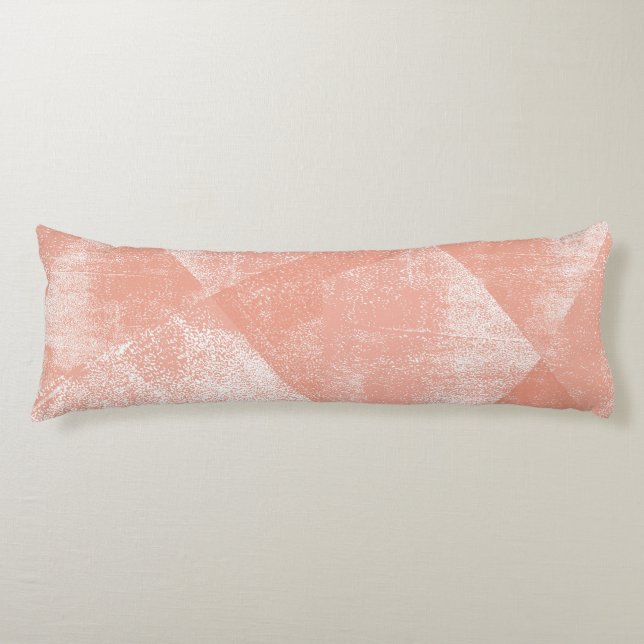 Coral Minimal Geometric Ink Texture Body Cushion (Front)